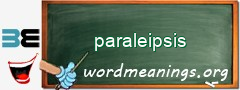 WordMeaning blackboard for paraleipsis